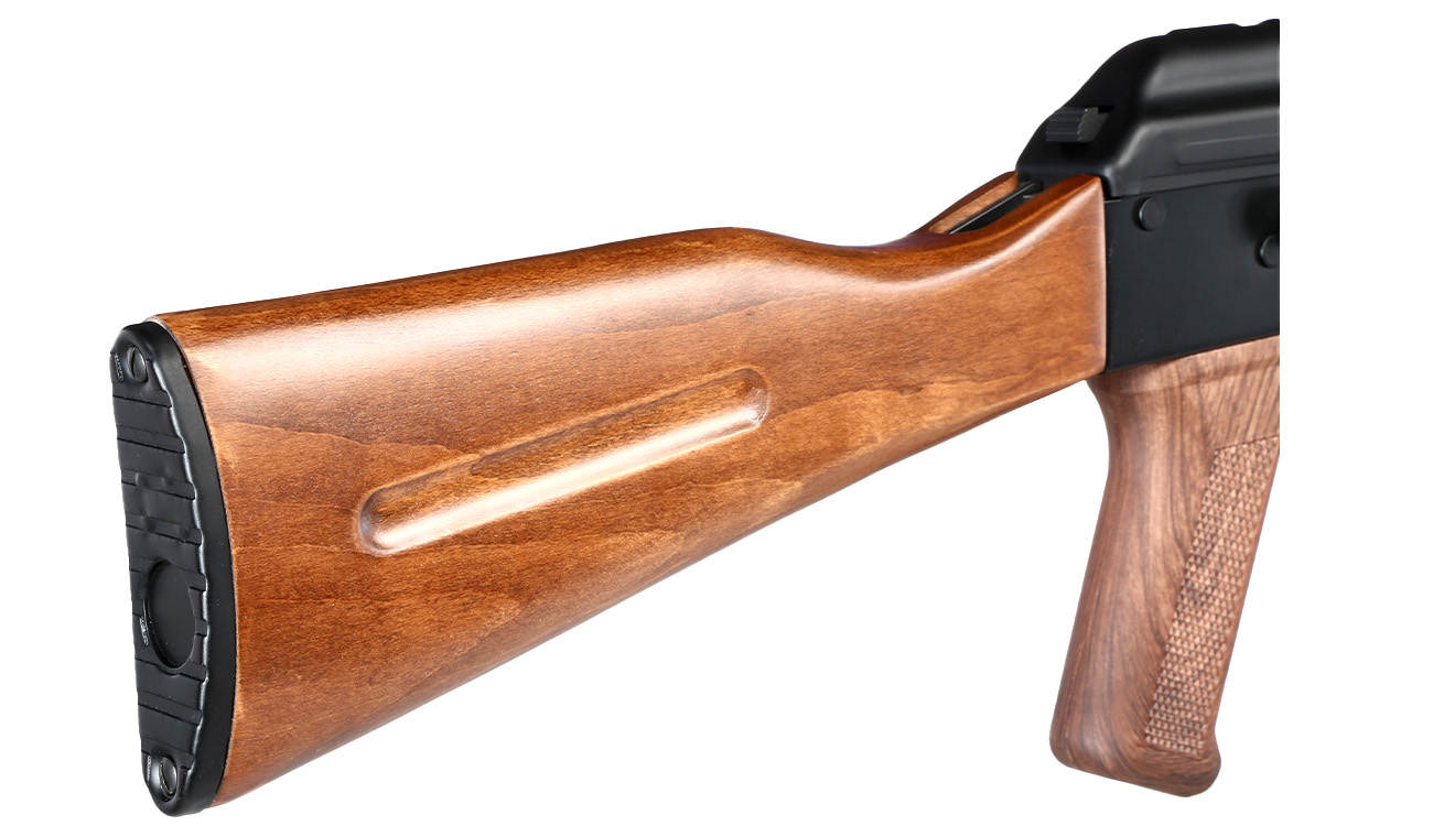 Double Bell AKM Professional Line Vollmetall S-AEG 6mm BB schwarz - Echtholz Bild 1