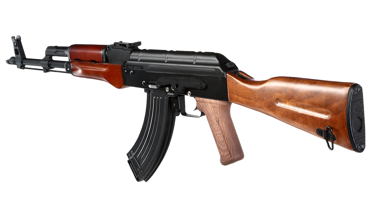 Double Bell AKM Professional Line Vollmetall S-AEG 6mm BB schwarz - Echtholz Bild 1