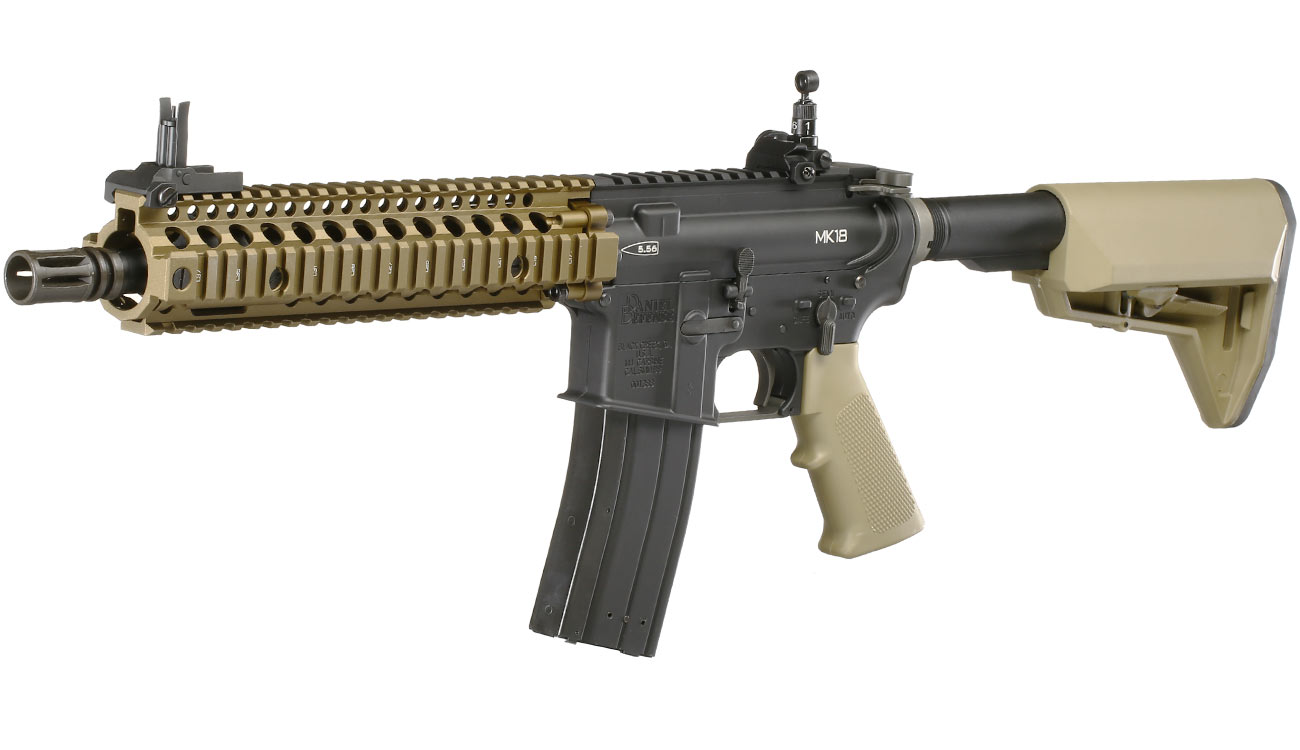 King Arms / EMG Daniel Defense MK18 MOD1 Vollmetall Gas-Blow-Back 6mm BB Dualtone