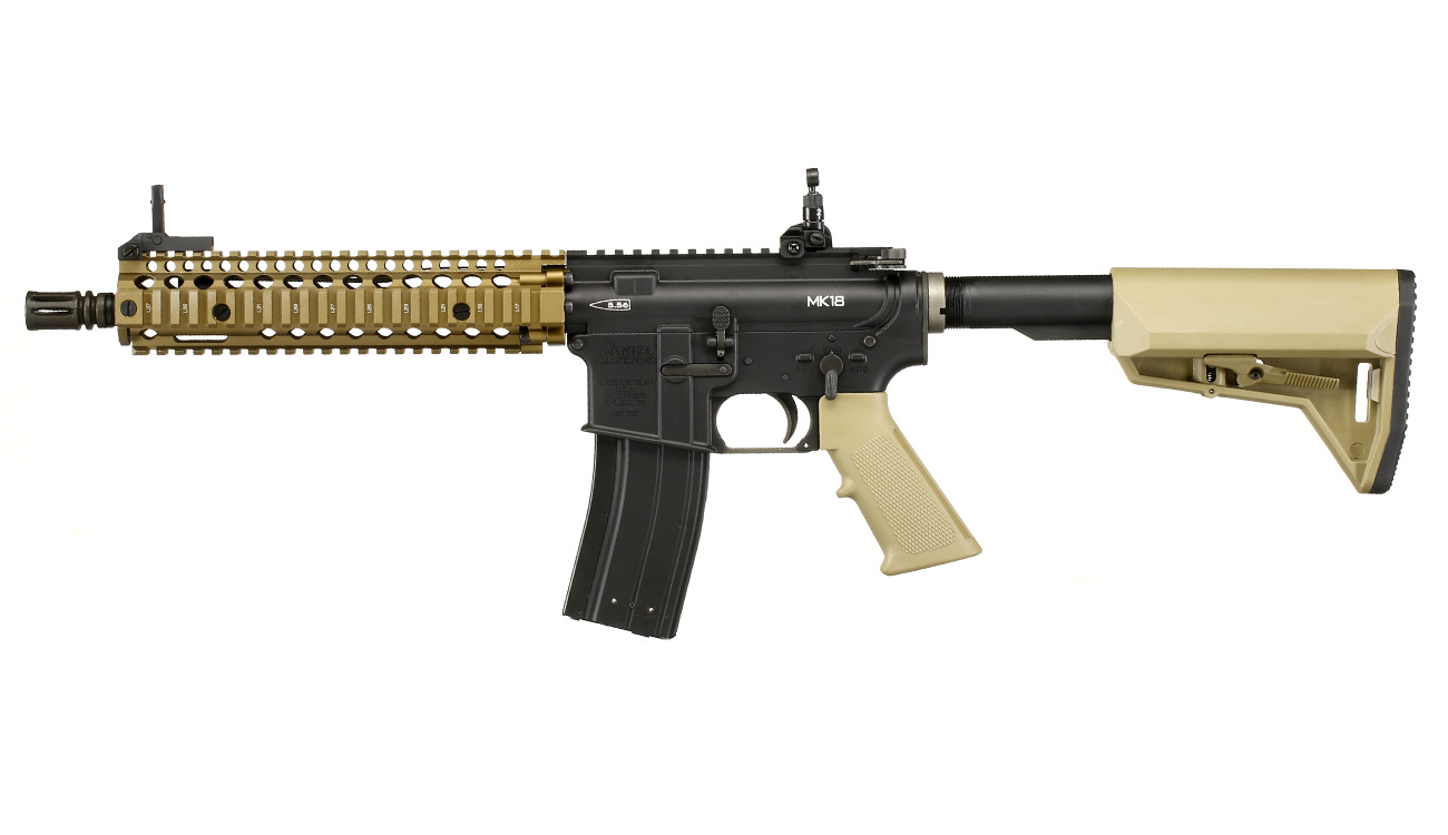 King Arms / EMG Daniel Defense MK18 MOD1 Vollmetall Gas-Blow-Back 6mm BB Dualtone Bild 1