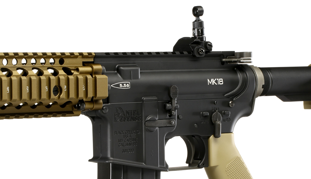 King Arms / EMG Daniel Defense MK18 MOD1 Vollmetall Gas-Blow-Back 6mm BB Dualtone Bild 7