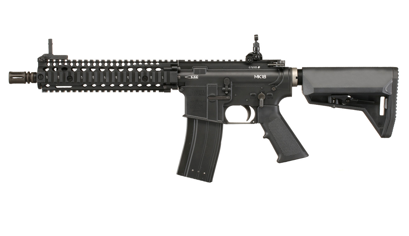 King Arms / EMG Daniel Defense MK18 MOD1 Vollmetall Gas-Blow-Back 6mm BB schwarz Bild 1