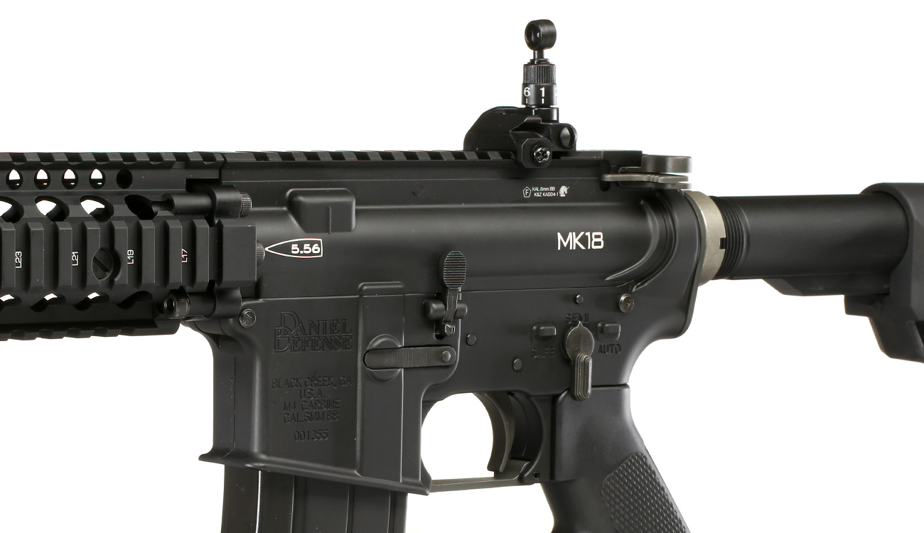 King Arms / EMG Daniel Defense MK18 MOD1 Vollmetall Gas-Blow-Back 6mm BB schwarz Bild 7
