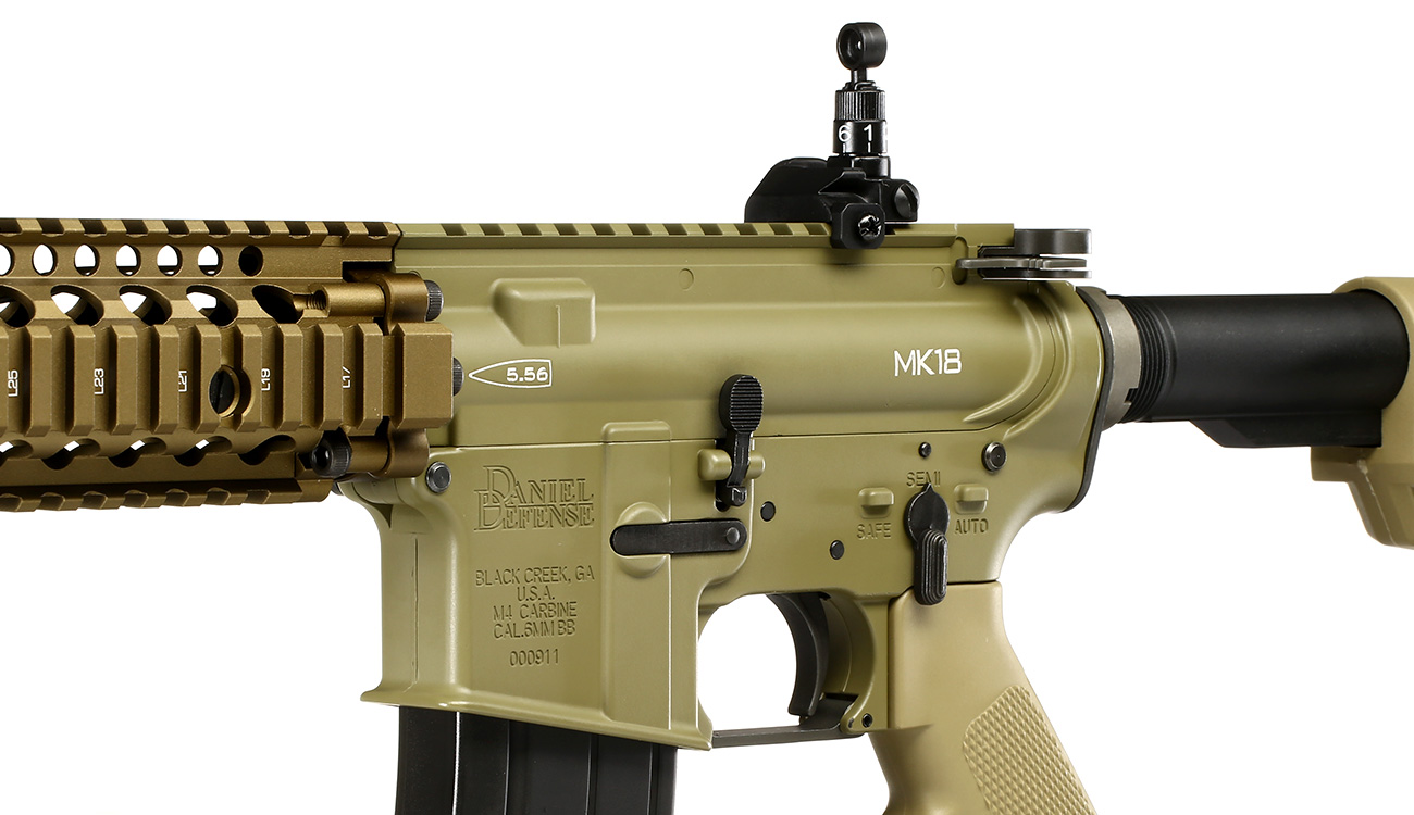 King Arms / EMG Daniel Defense MK18 MOD1 Vollmetall Gas-Blow-Back 6mm BB Dark Earth Bild 7