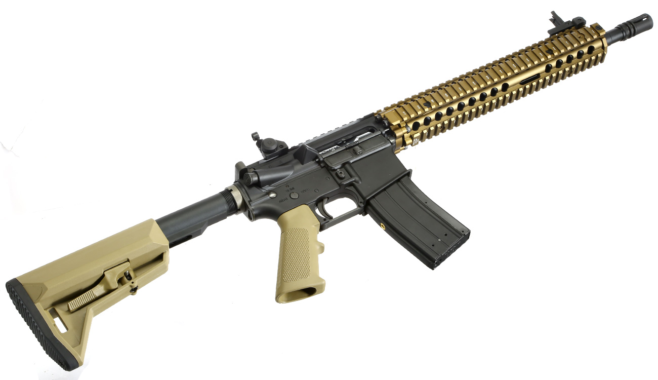 King Arms / EMG Daniel Defense M4A1 RIS II Vollmetall Gas-Blow-Back 6mm BB Dualtone Bild 5