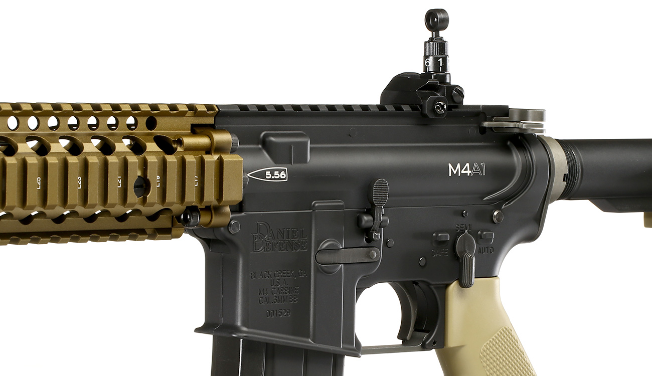 King Arms / EMG Daniel Defense M4A1 RIS II Vollmetall Gas-Blow-Back 6mm BB Dualtone Bild 7