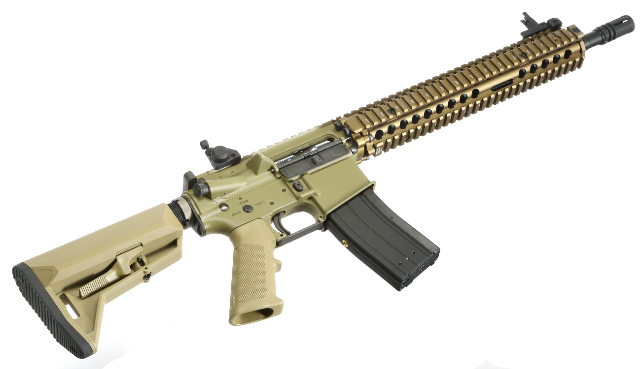 King Arms / EMG Daniel Defense M4A1 RIS II Vollmetall Gas-Blow-Back 6mm BB Dark Earth Bild 4