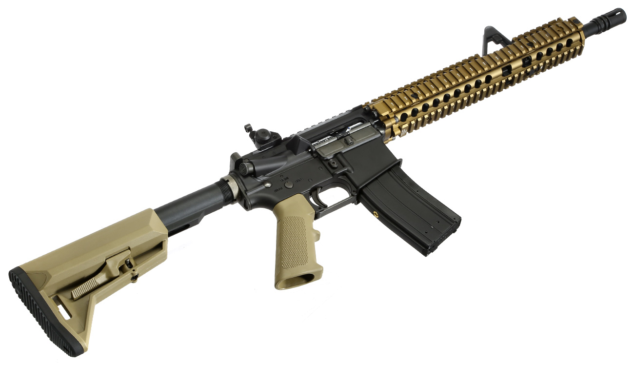 King Arms / EMG Daniel Defense M4A1 RIS II FSP Vollmetall Gas-Blow-Back 6mm BB Dualtone Bild 5