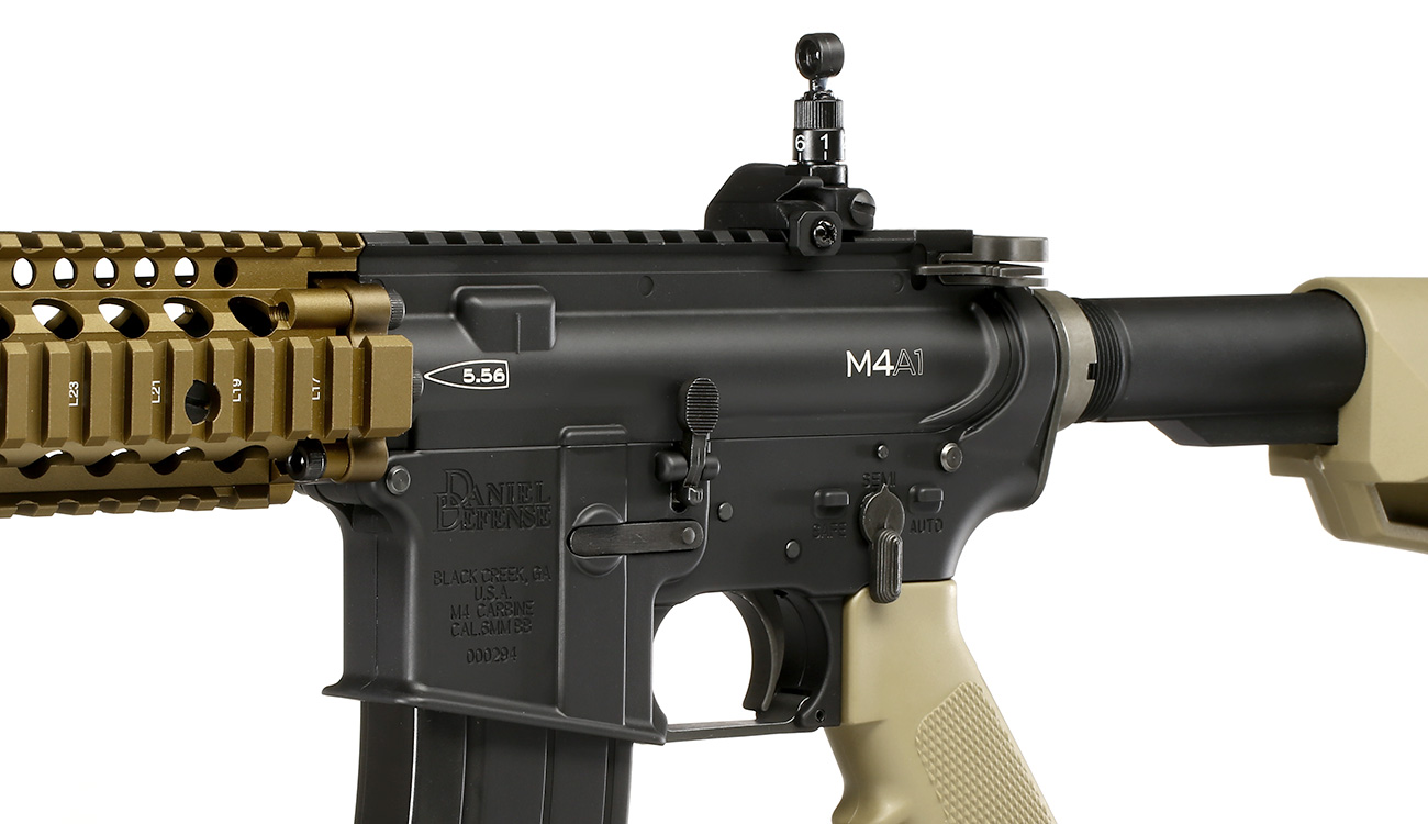 King Arms / EMG Daniel Defense M4A1 RIS II FSP Vollmetall Gas-Blow-Back 6mm BB Dualtone Bild 7
