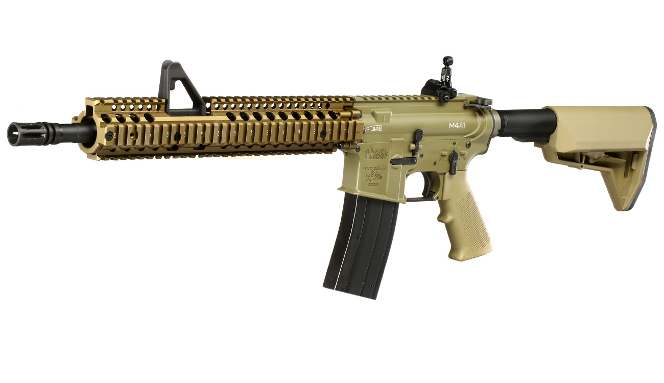 King Arms / EMG Daniel Defense M4A1 RIS II FSP Vollmetall Gas-Blow-Back 6mm BB Dark Earth