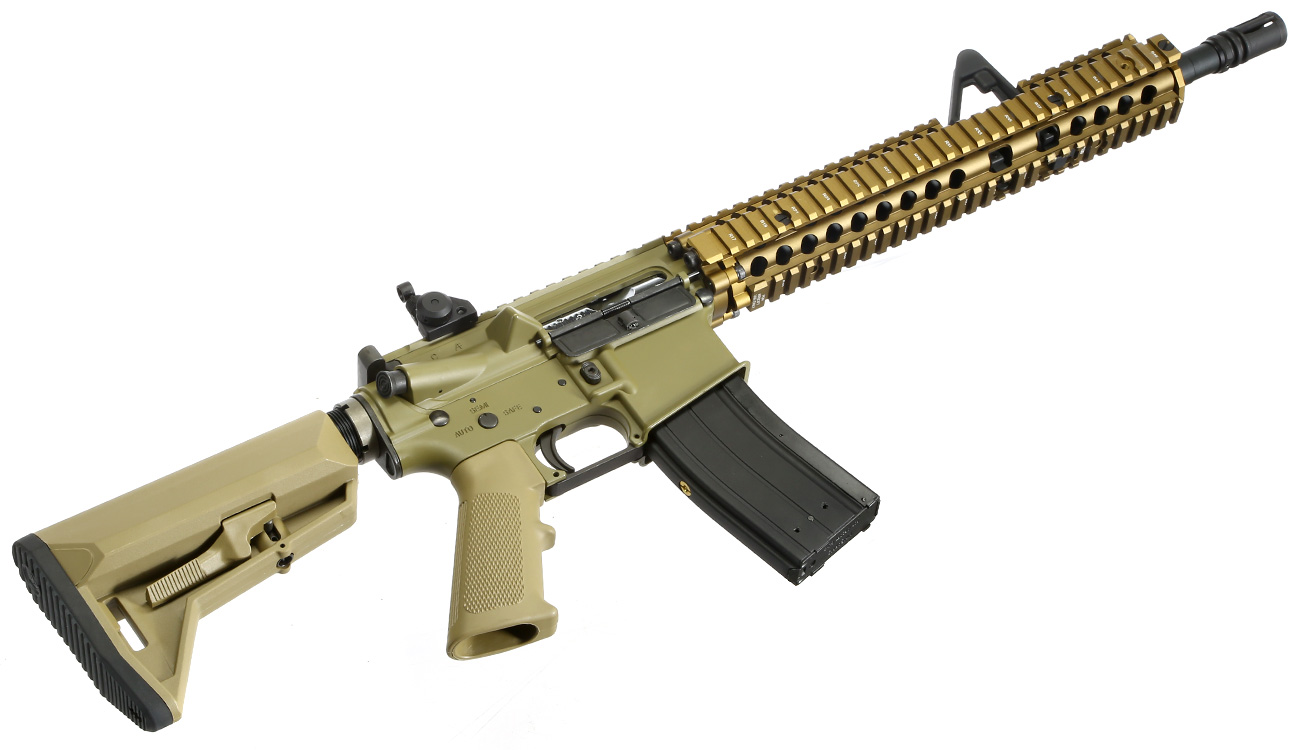 King Arms / EMG Daniel Defense M4A1 RIS II FSP Vollmetall Gas-Blow-Back 6mm BB Dark Earth Bild 4