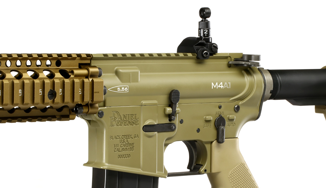 King Arms / EMG Daniel Defense M4A1 RIS II FSP Vollmetall Gas-Blow-Back 6mm BB Dark Earth Bild 7