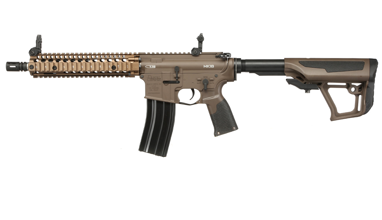 ICS / EMG Daniel Defense MK18 Vollmetall SSS-Mosfet 3.0 S-AEG 6mm BB coyote Bild 1