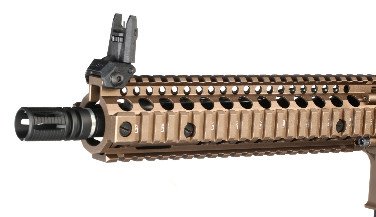 ICS / EMG Daniel Defense MK18 Vollmetall SSS-Mosfet 3.0 S-AEG 6mm BB coyote Bild 6