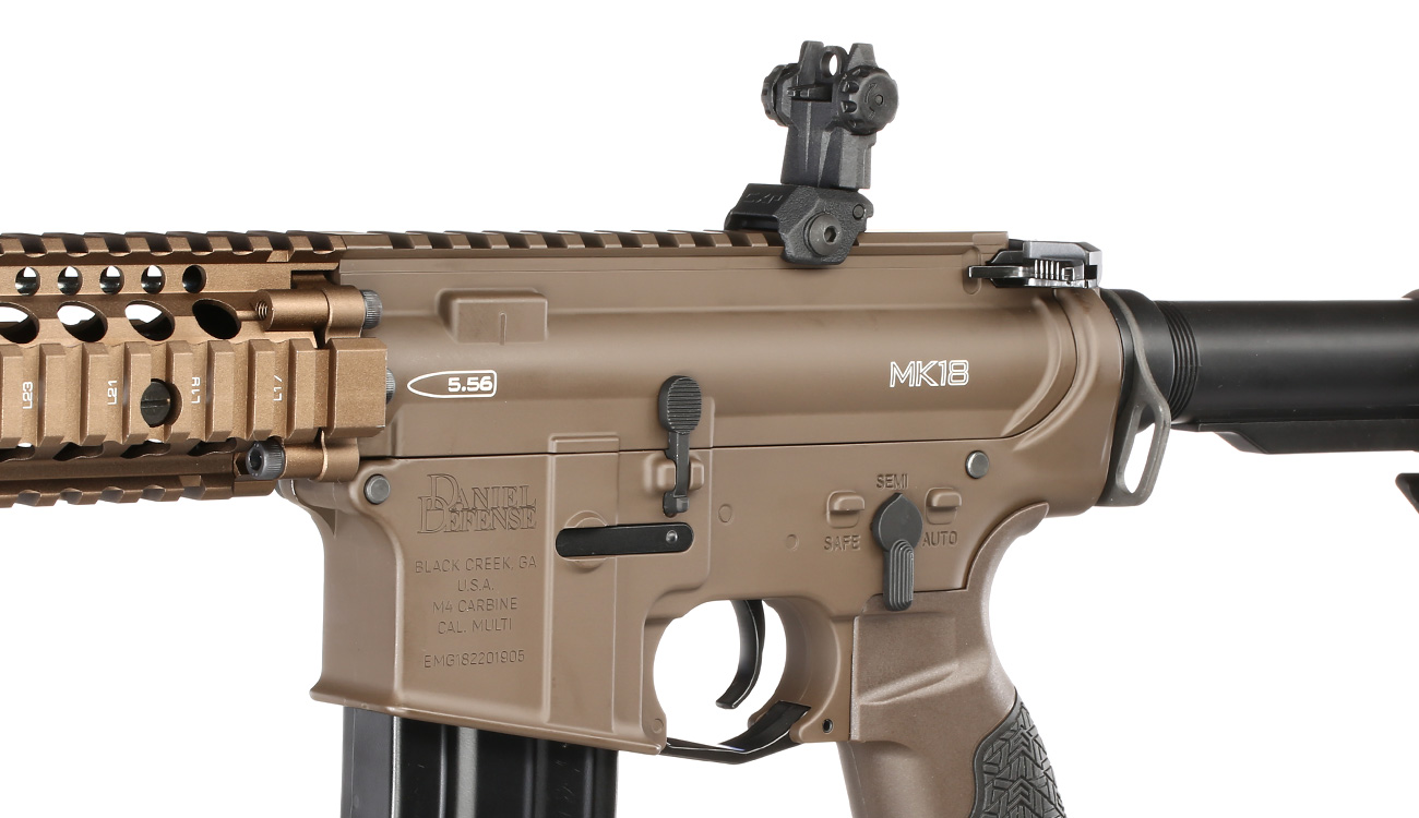 ICS / EMG Daniel Defense MK18 Vollmetall SSS-Mosfet 3.0 S-AEG 6mm BB coyote Bild 7