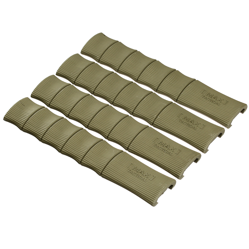 Max Tactical Rubber Bamboo Style Rail Covers (4 Stck) f. 20 - 22mm Schienen oliv