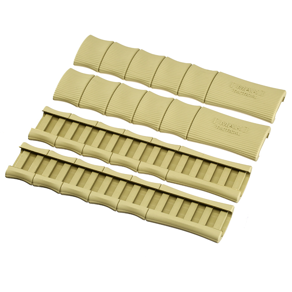 Max Tactical Rubber Bamboo Style Rail Covers (4 Stck) f. 20 - 22mm Schienen Tan Bild 1