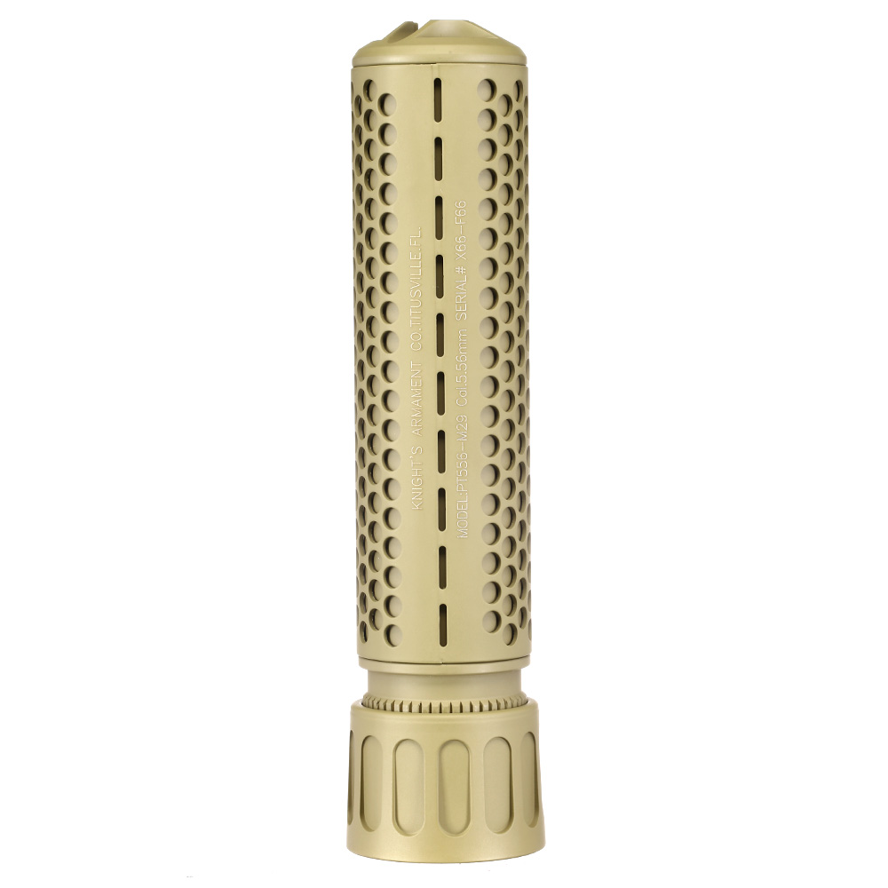 MadBull / Knight's Armament QDC Suppressor Quick Detach mit 3 Prong Flash-Hider 14mm+ Tan Bild 3