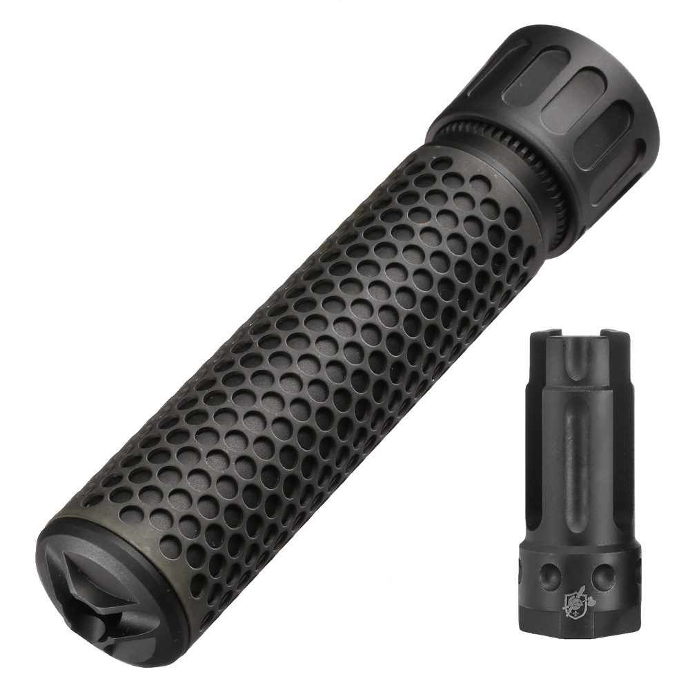 MadBull / Knight's Armament QDC Suppressor Quick Detach mit 3 Prong Flash-Hider 14mm+ schwarz