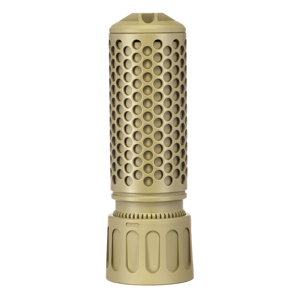 MadBull / Knight's Armament QDC CQB Suppressor Quick Detach mit 3 Prong Flash-Hider 14mm+ Tan Bild 2