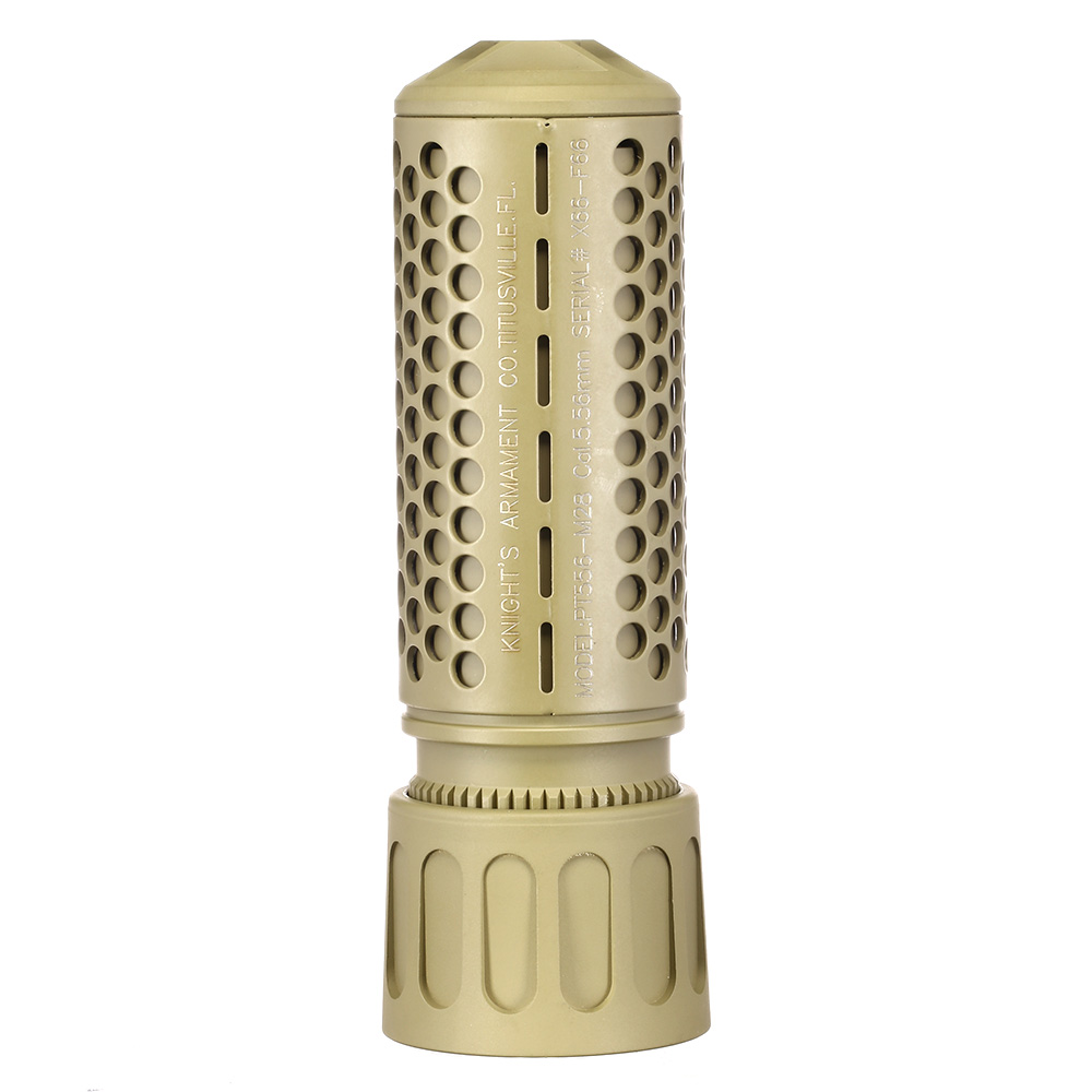 MadBull / Knight's Armament QDC CQB Suppressor Quick Detach mit 3 Prong Flash-Hider 14mm+ Tan Bild 3