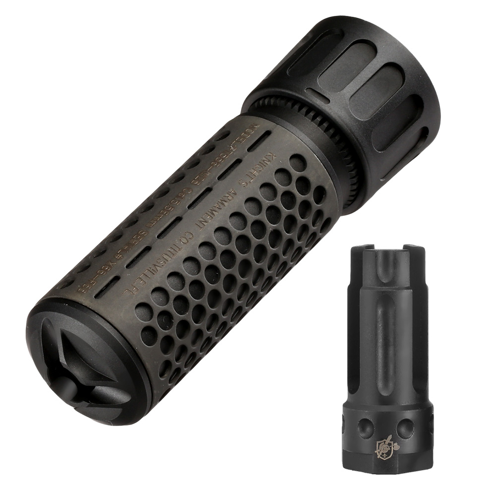 MadBull / Knight's Armament QDC CQB Suppressor Quick Detach mit 3 Prong Flash-Hider 14mm+ schwarz