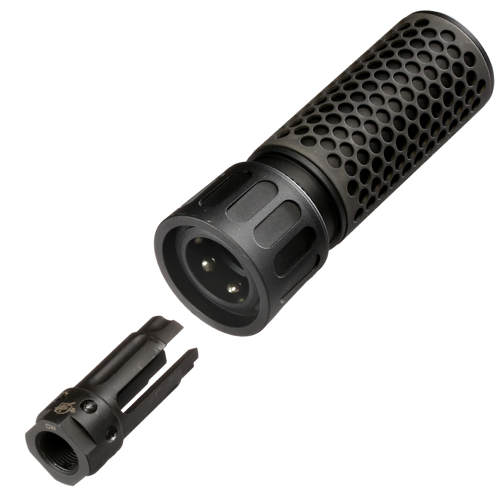 MadBull / Knight's Armament QDC CQB Suppressor Quick Detach mit 3 Prong Flash-Hider 14mm+ schwarz Bild 5