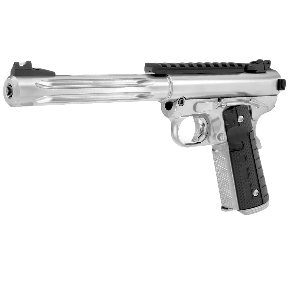 Wei-ETech Galaxy 1911 Premium Vollmetall GBB 6mm BB Satin-Chrome - Long-Version