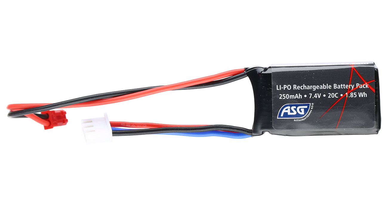 ASG LiPo Akku 7,4V 250mAh 20C f. Airsoftmodelle mit HPA Systeme Bild 1