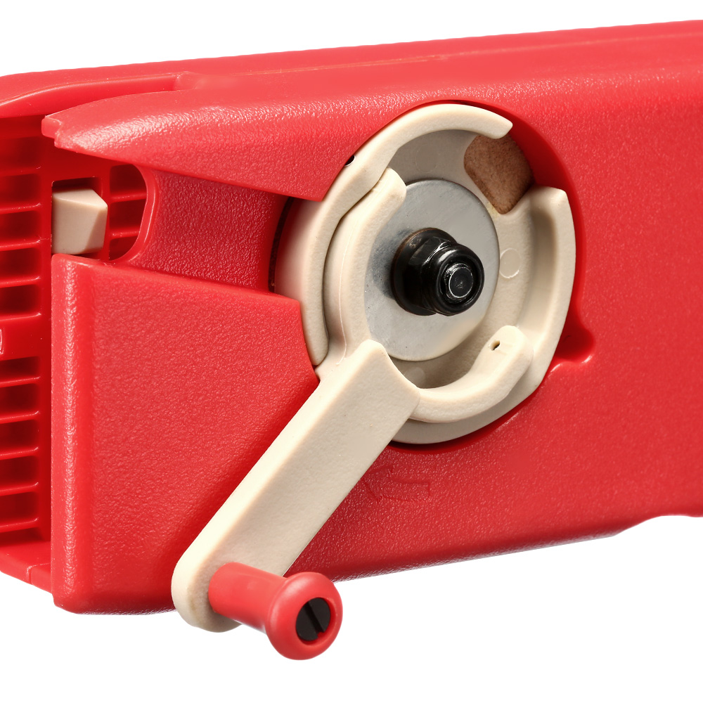 EMG / Odin Innovations M12 Sidewinder Speedloader mit Sound Buffer f. M4 AEG / S-AEG Magazine rot Bild 1