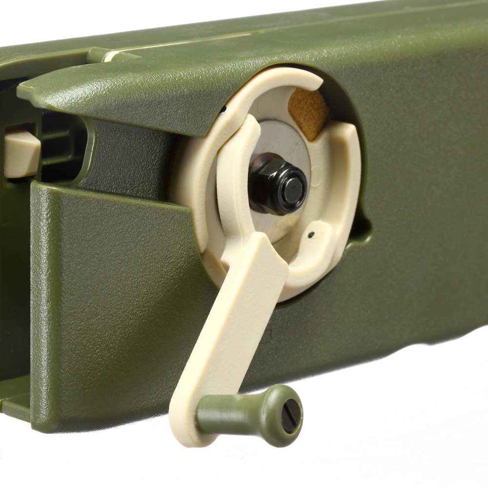 EMG / Odin Innovations M12 Sidewinder Speedloader mit Sound Buffer f. M4 AEG / S-AEG Magazin oliv Bild 1