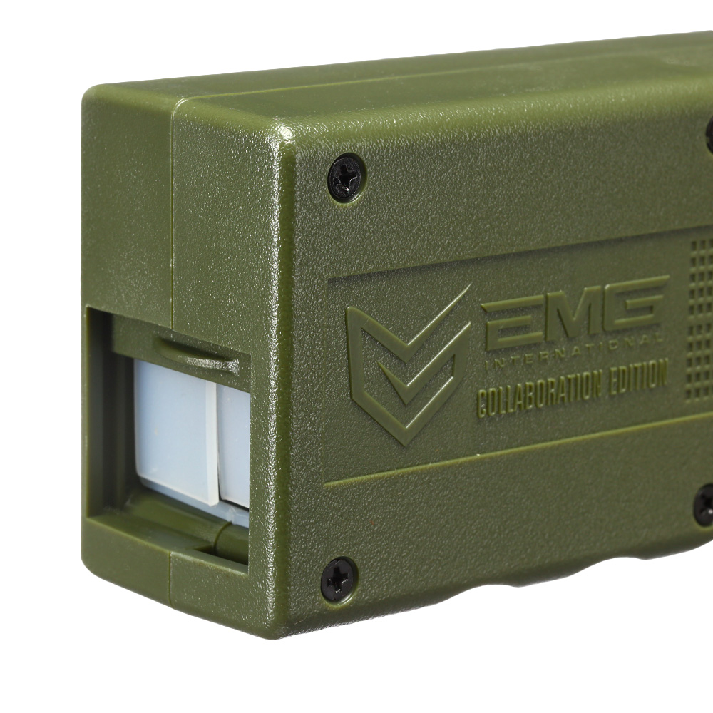 EMG / Odin Innovations M12 Sidewinder Speedloader mit Sound Buffer f. M4 AEG / S-AEG Magazin oliv Bild 6