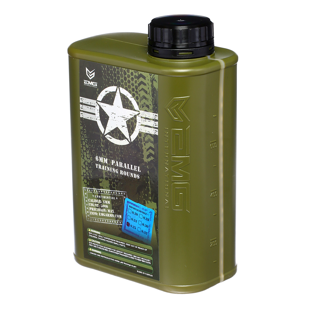 EMG International BIO Match Grade BBs 0,25g 5.000er Combat Kanister weiss Bild 1