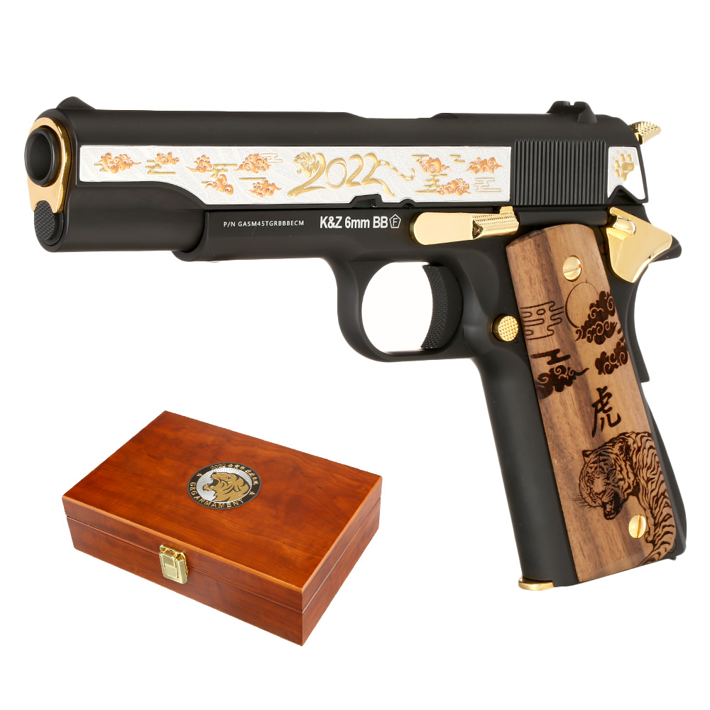 G&G GPM1911A1 Year Of The Tiger 2022 Vollmetall 6mm BB schwarz inkl. Holzschatulle Limited Edition