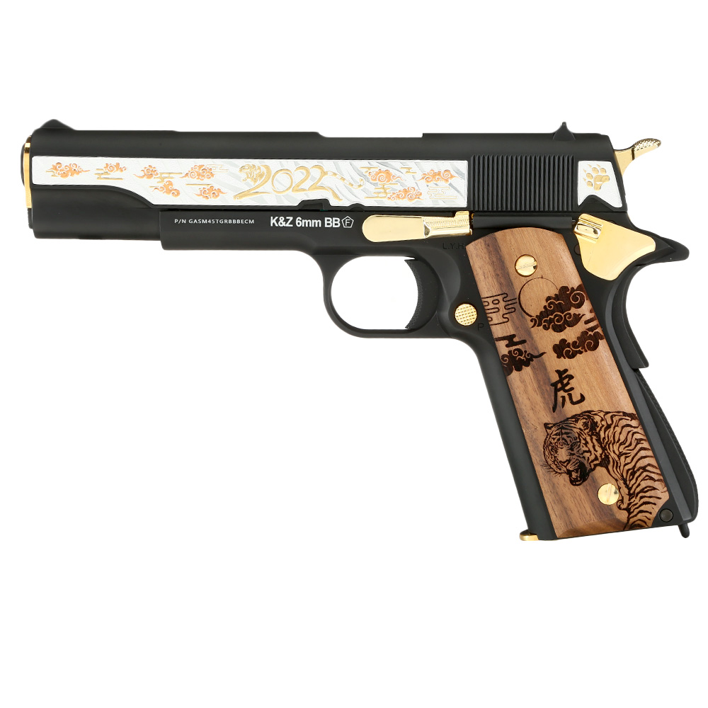 G&G GPM1911A1 Year Of The Tiger 2022 Vollmetall 6mm BB schwarz inkl. Holzschatulle Limited Edition Bild 1