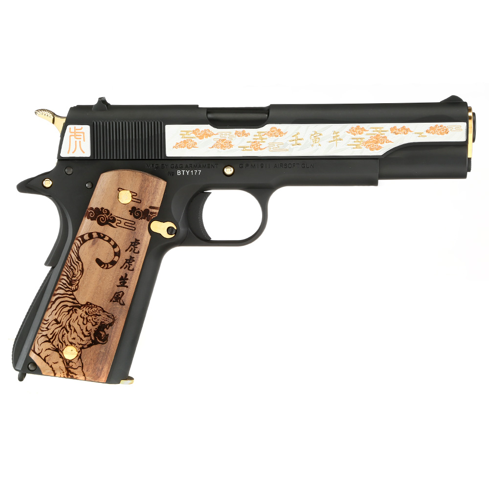 G&G GPM1911A1 Year Of The Tiger 2022 Vollmetall 6mm BB schwarz inkl. Holzschatulle Limited Edition Bild 1