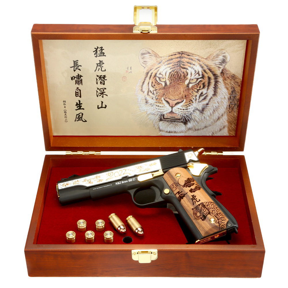 G&G GPM1911A1 Year Of The Tiger 2022 Vollmetall 6mm BB schwarz inkl. Holzschatulle Limited Edition Bild 8