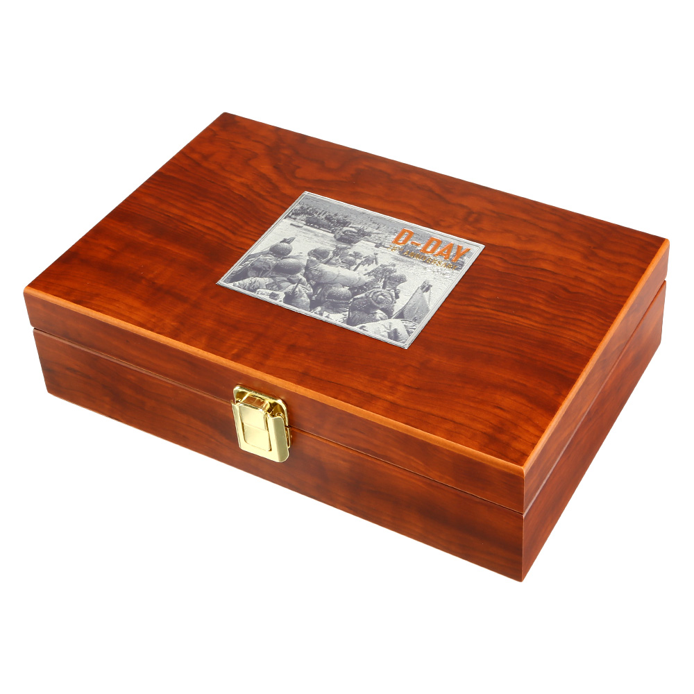 G&G GPM1911A1 D-Day 78 Anniversary Vollmetall 6mm BB gold-chrome inkl. Holzschatulle Limited Edition Bild 1