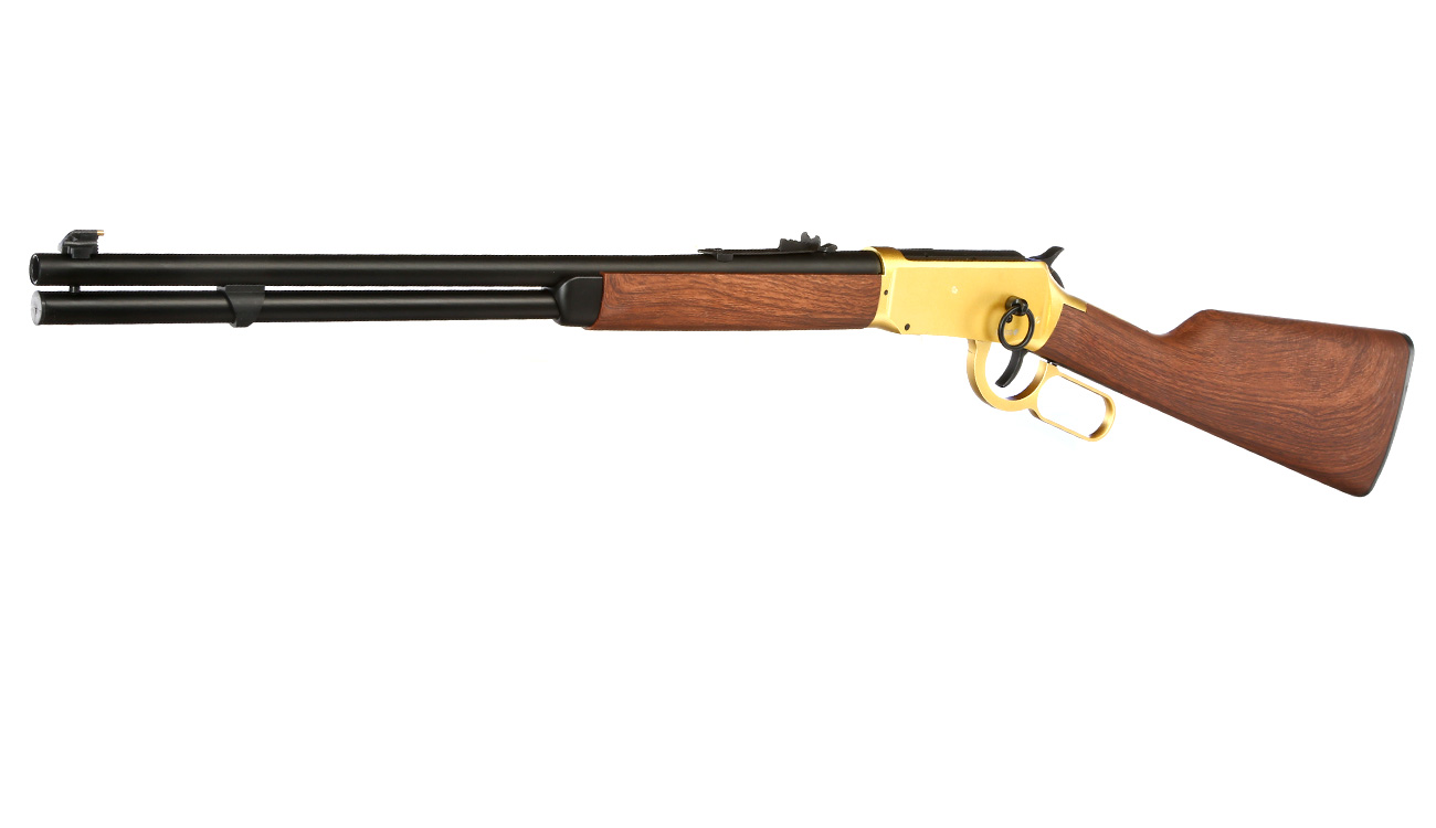 Double Bell M1894 Western Rifle mit Hlsenauswurf Vollmetall CO2 6mm BB gold - Holzoptik