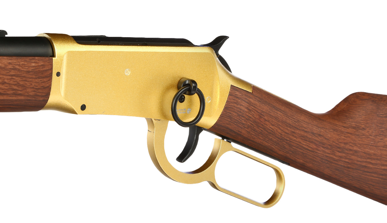 Double Bell M1894 Western Rifle mit Hlsenauswurf Vollmetall CO2 6mm BB gold - Holzoptik Bild 7