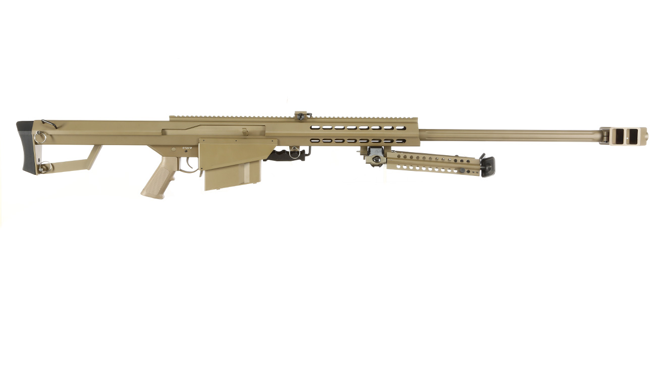 Snow Wolf Barrett M82A1 Vollmetall Bolt-Action Snipergewehr Springer 6mm BB Tan Bild 2