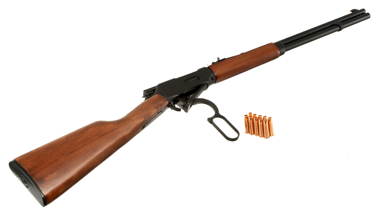 Double Bell M1894 Western Rifle mit Hlsenauswurf Vollmetall CO2 6mm BB schwarz - Echtholz-Version Bild 1