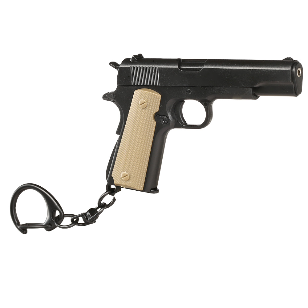WoSport 1:4 M1911 A1 Miniaturmodell / Deko / Keyring schwarz / hellbraun Bild 1