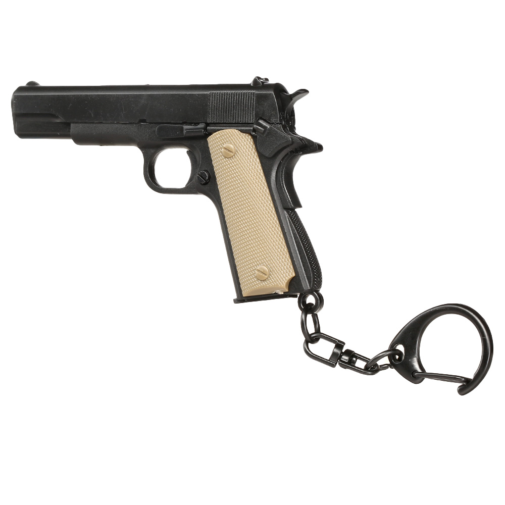 WoSport 1:4 M1911 A1 Miniaturmodell / Deko / Keyring schwarz / hellbraun Bild 1