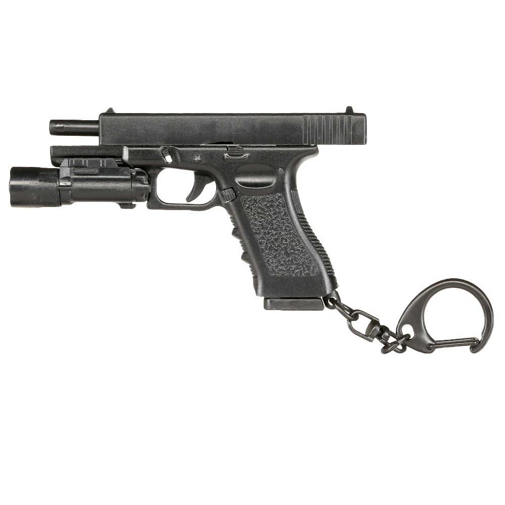 WoSport Schlsselanhnger G17 Pistole mit Lampe 1:4 Miniaturmodell schwarz Bild 3