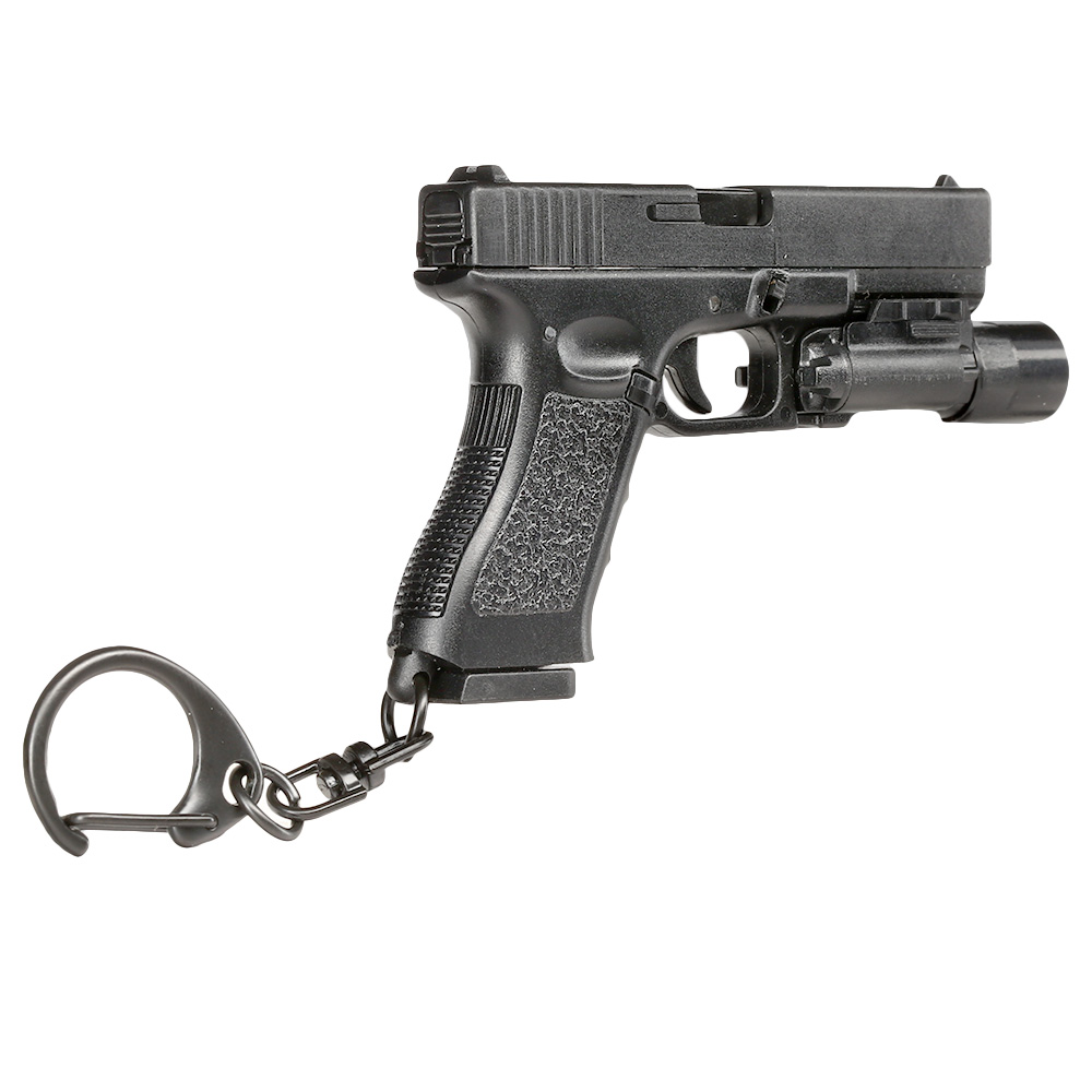 WoSport Schlsselanhnger G17 Pistole mit Lampe 1:4 Miniaturmodell schwarz Bild 4