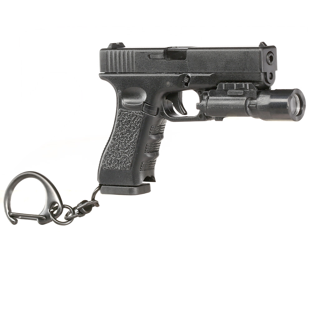 WoSport Schlsselanhnger G17 Pistole mit Lampe 1:4 Miniaturmodell schwarz Bild 6