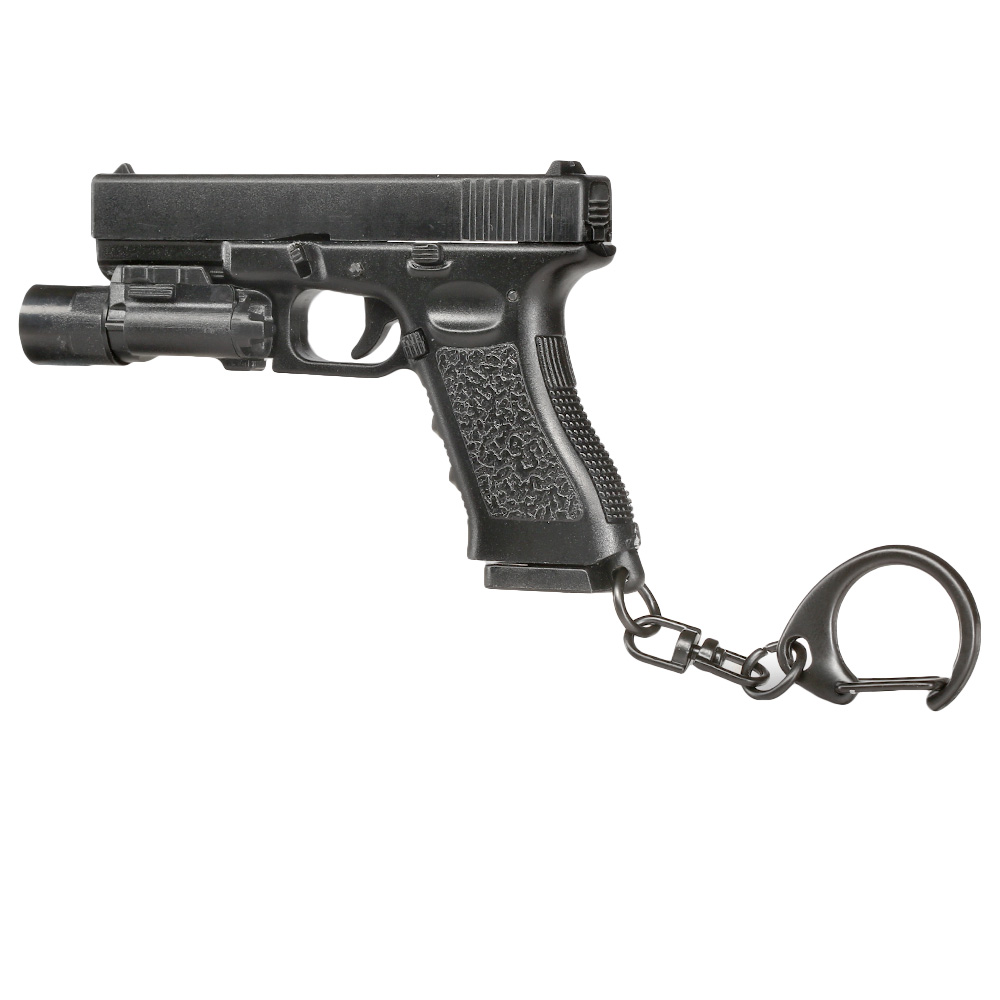 WoSport Schlsselanhnger G17 Pistole mit Lampe 1:4 Miniaturmodell schwarz Bild 7