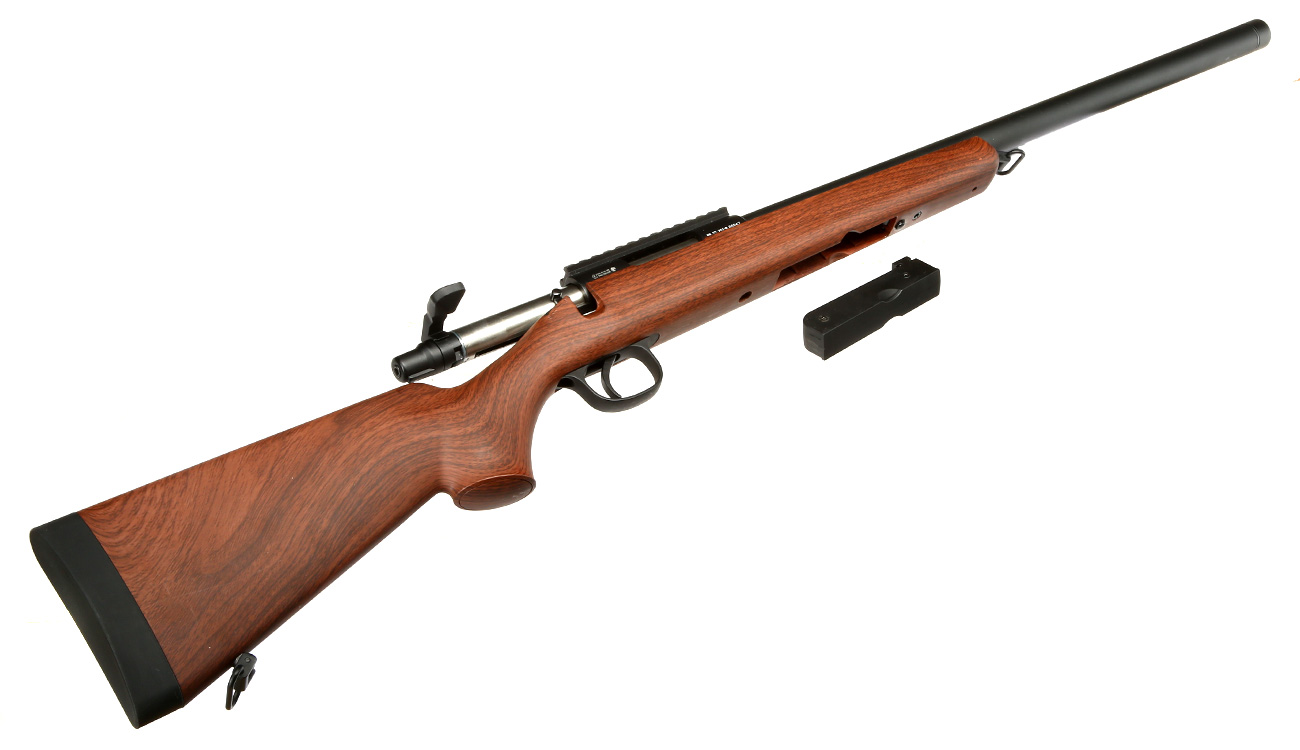 Double Bell VSR-10 Bolt Action Snipergewehr Springer 6mm BB schwarz - Holzoptik Bild 1