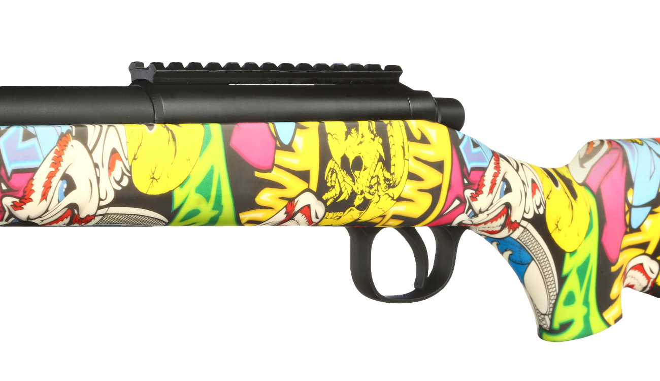 Double Bell VSR-10 Bolt Action Snipergewehr Springer 6mm BB schwarz - Jokers Graffiti Edition Bild 7
